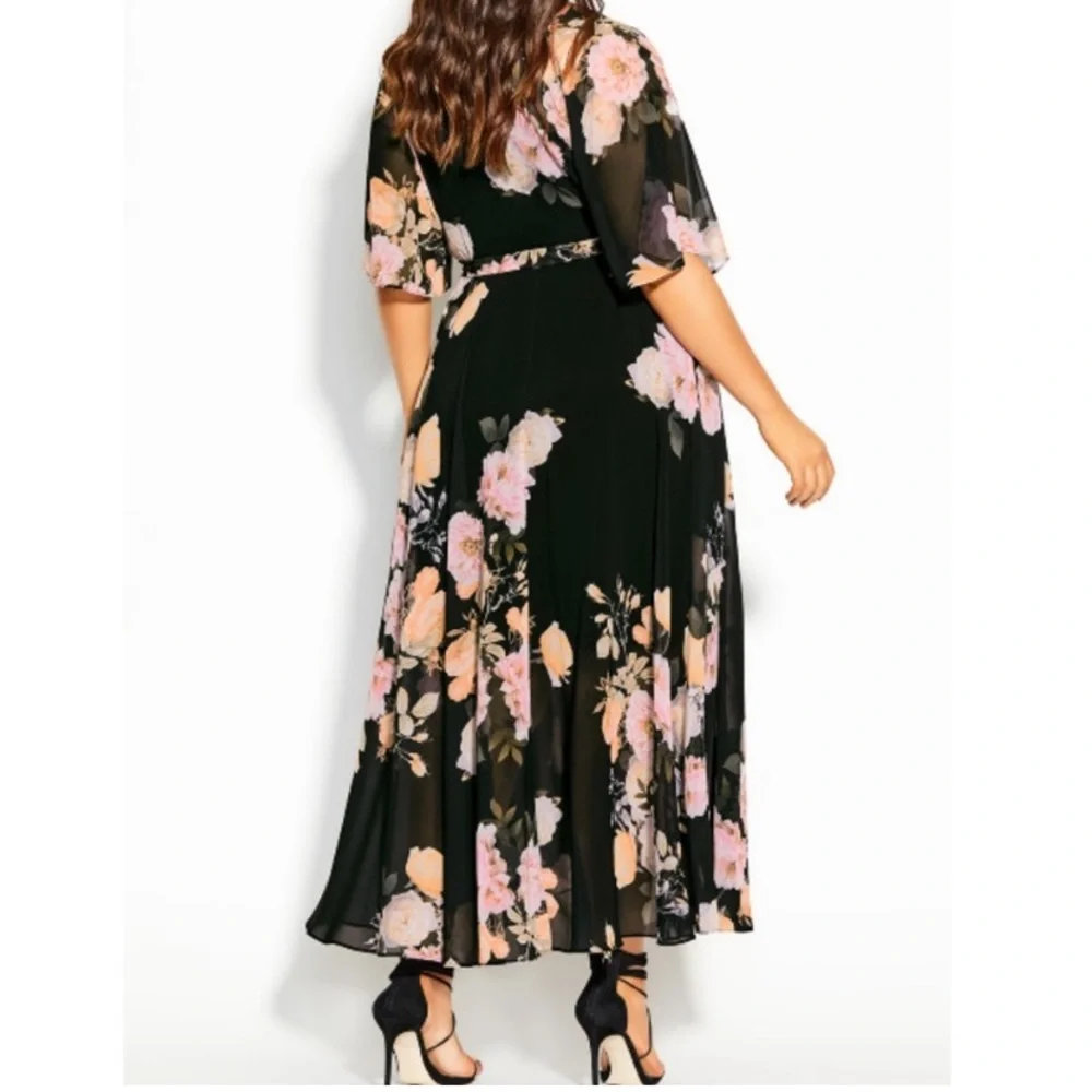 Gorgeous City Chic Tuscan Rose True Wrap dress - Picture 2 of 8